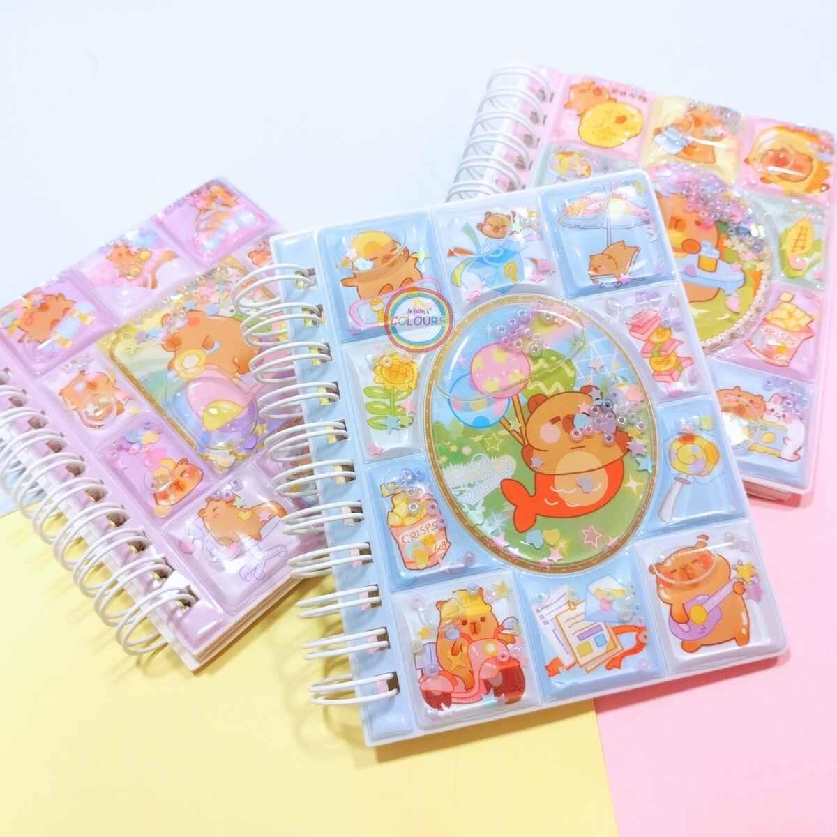 Libreta c/espiral Capybara relieve 3D y agua 
