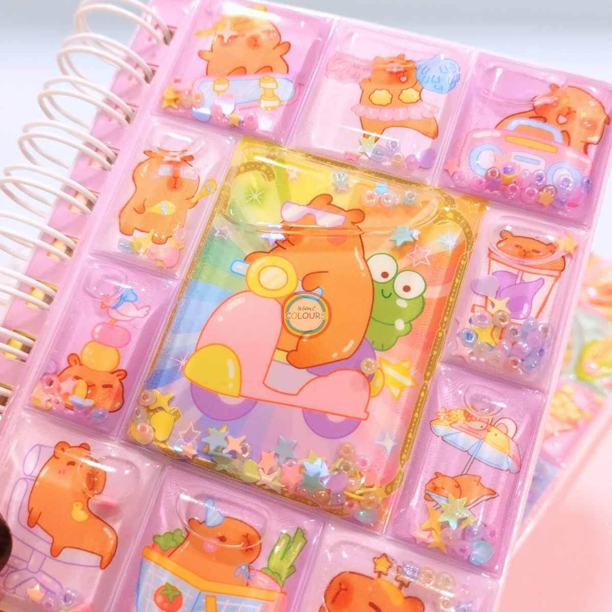 Libreta c/espiral Capybara relieve 3D y agua 