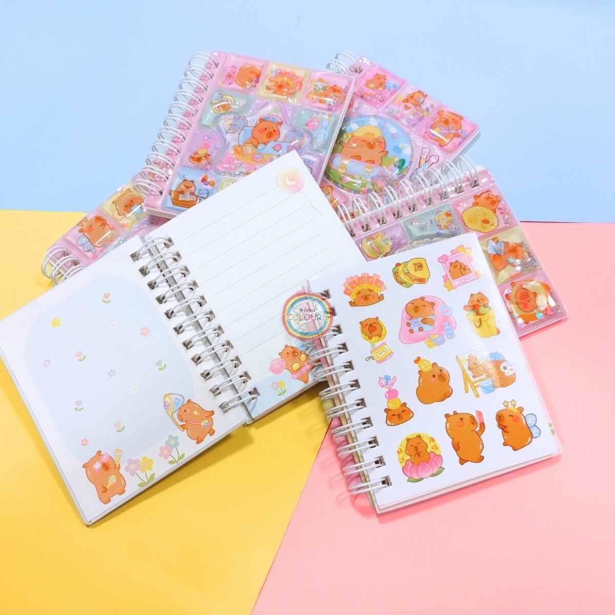 Libreta c/espiral Capybara relieve 3D y agua 