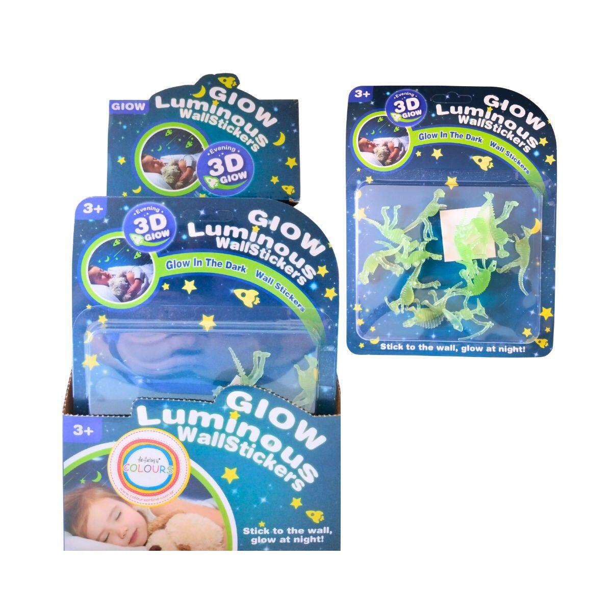 Sticker glow in the dark Dinos 3D x 12