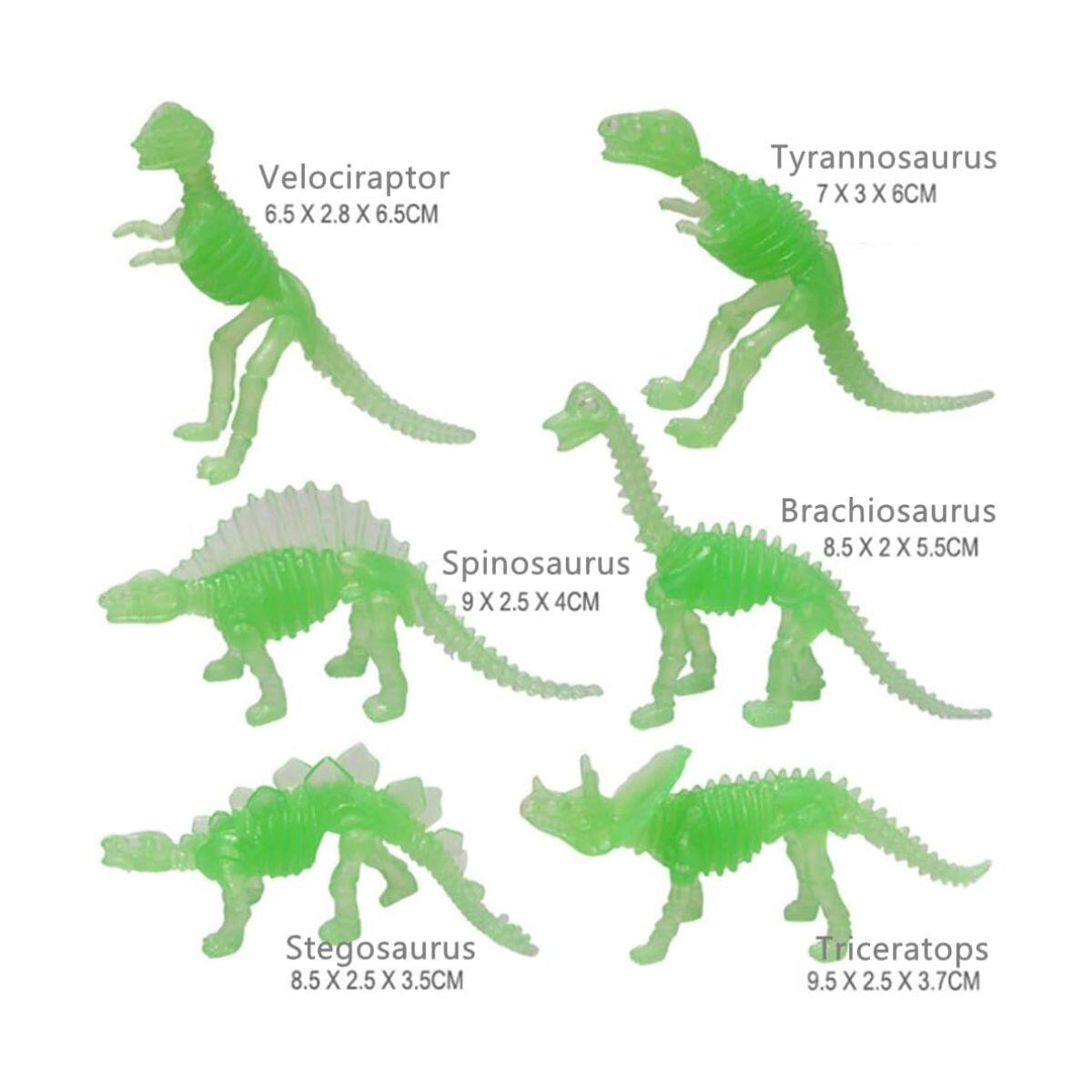 Sticker glow in the dark Dinos 3D x 12