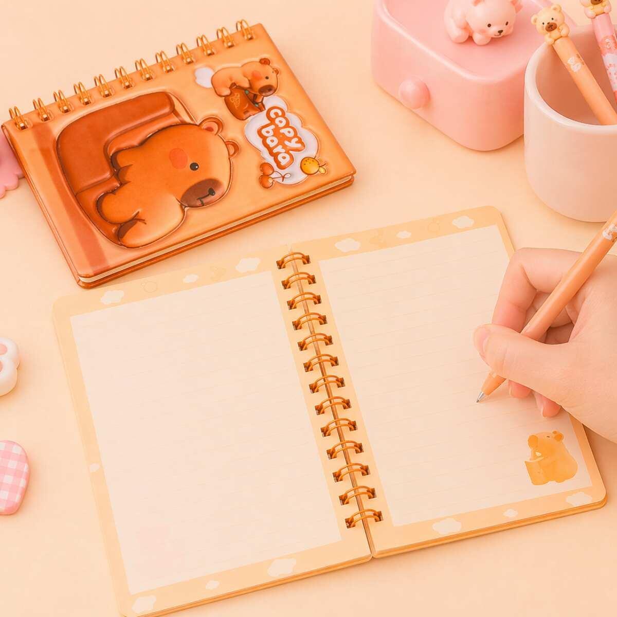 Libreta B6 Capybara 3D c/espiral - 60 hojas rayadas