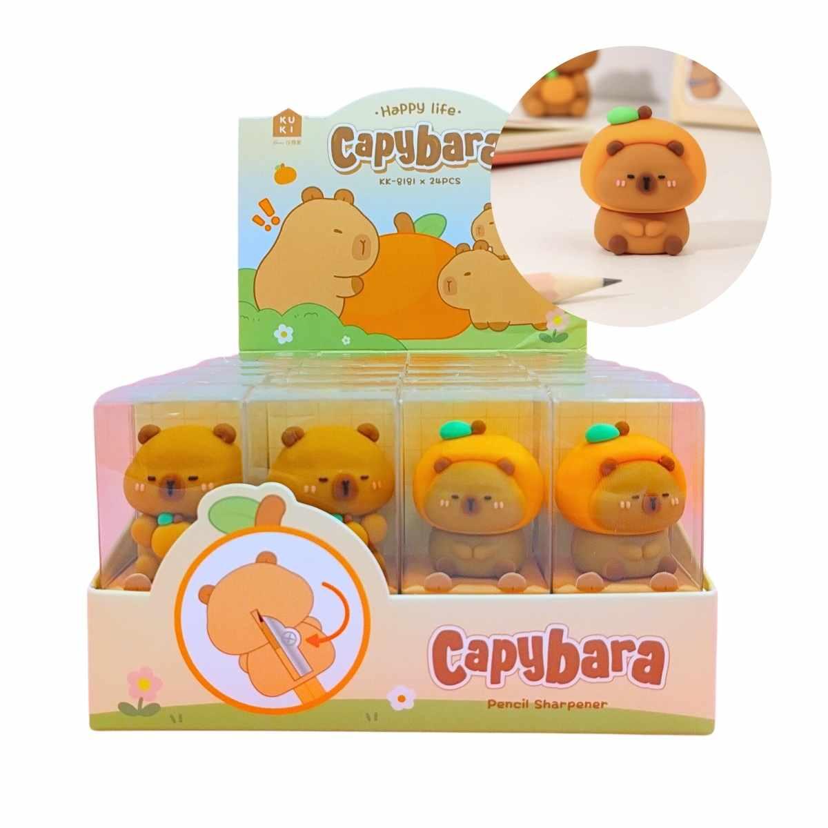 Sacapunta y goma tinta borrable Capybara