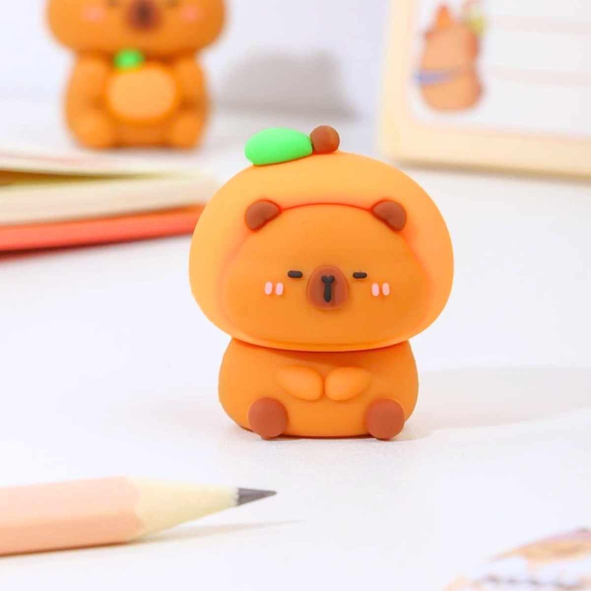 Sacapunta y goma tinta borrable Capybara