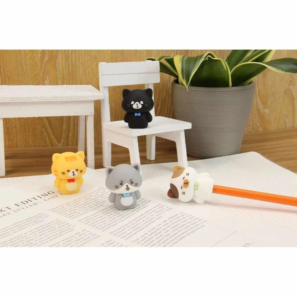 Sacapuntas y goma tinta borrable Gatitos
