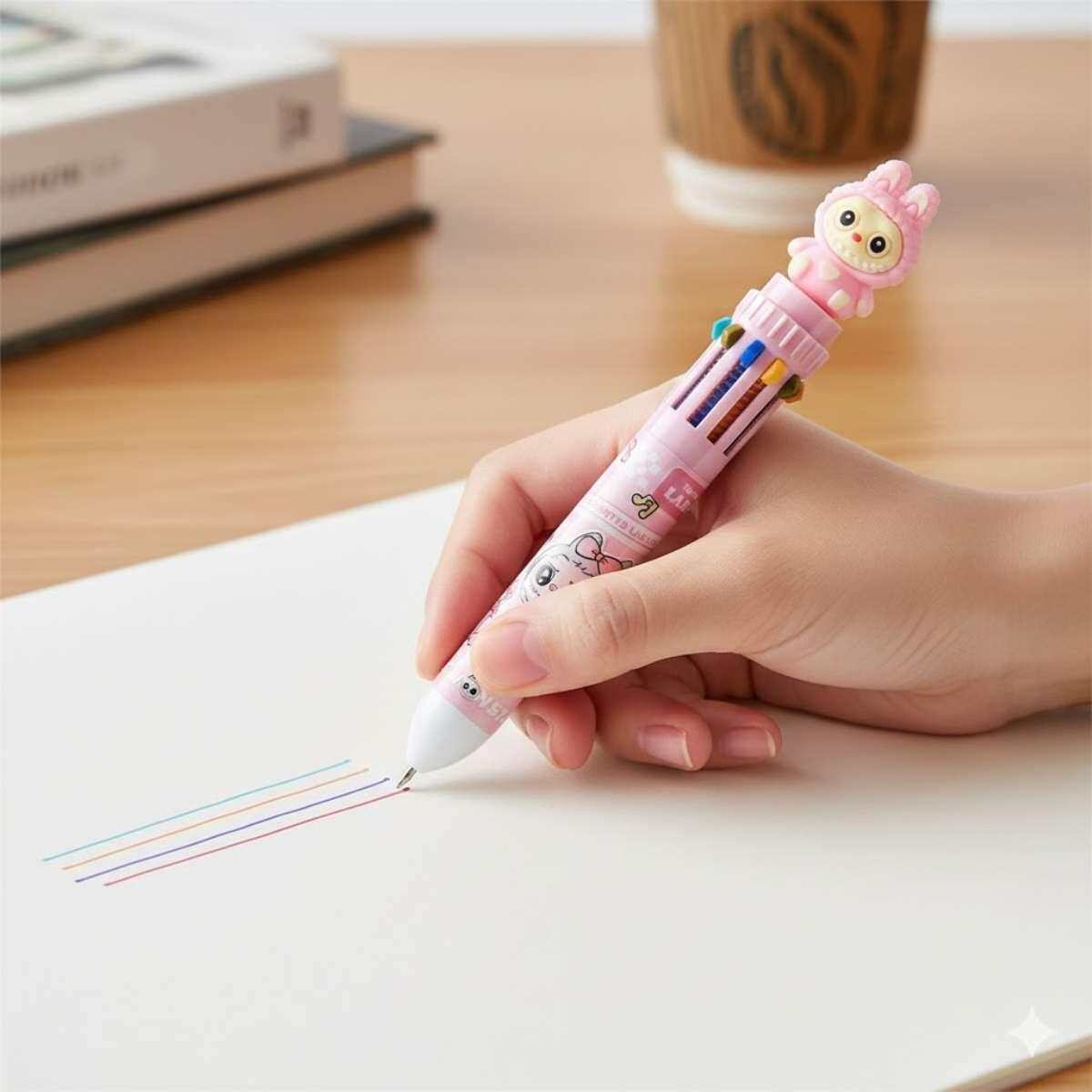 Boligrafo multi x 10 Labubu c/cuerpo estampado