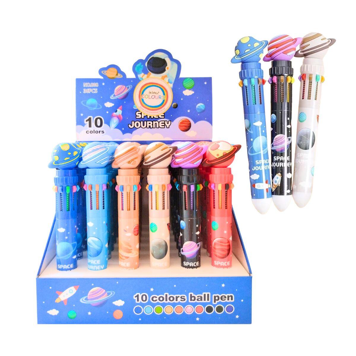 Boligrafo multi x 10 Espacial c/cuerpo estampado