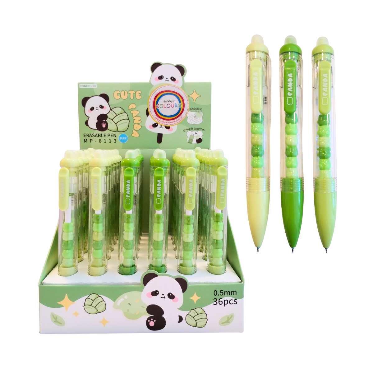 Boligrafo jenga borrable Panda retractil c/giro - 0.5 mm