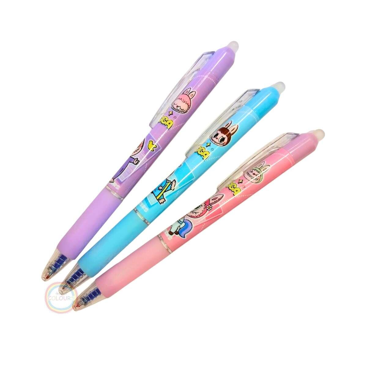 Boligrafo borrable retractil Labubu Yoga - Tinta Azul - 0.5 mm