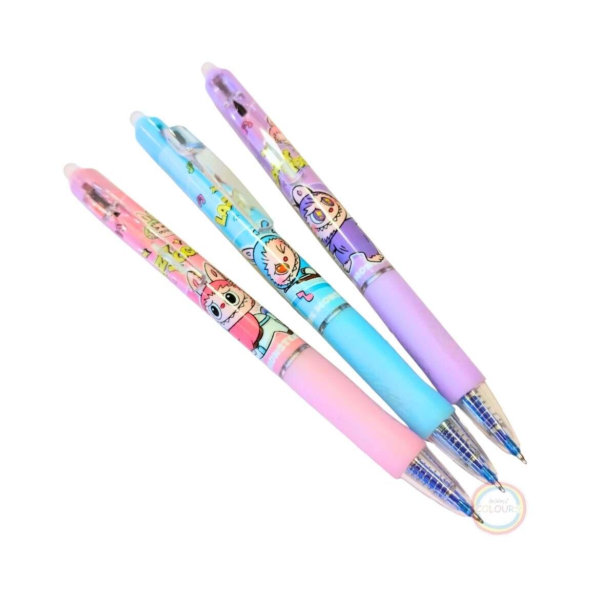 Boligrafo borrable retractil Labubu Yoga - Tinta Azul - 0.5 mm