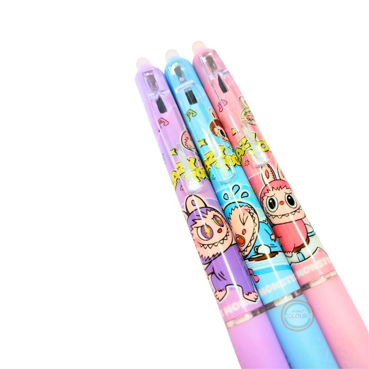 Boligrafo borrable retractil Labubu Yoga - Tinta Azul - 0.5 mm