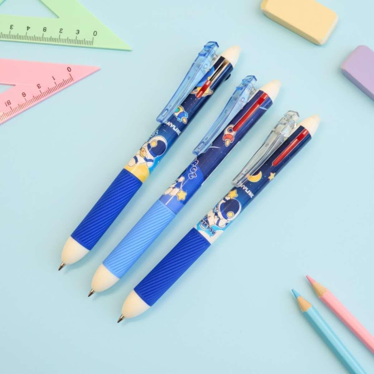 Boligrafo borrable multi x 3 retractil - Espacial 