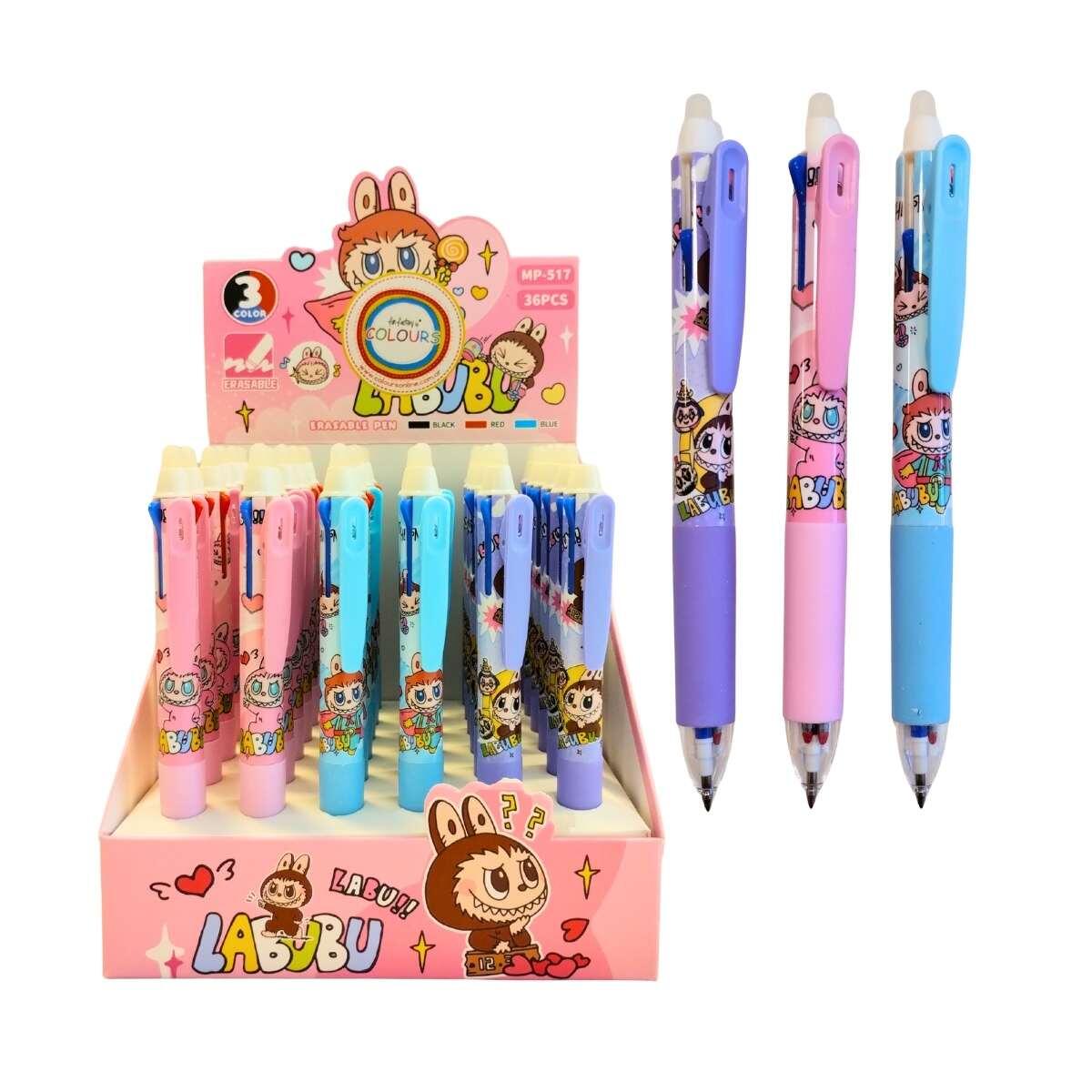 Boligrafo multi x 3 Labubu retractil