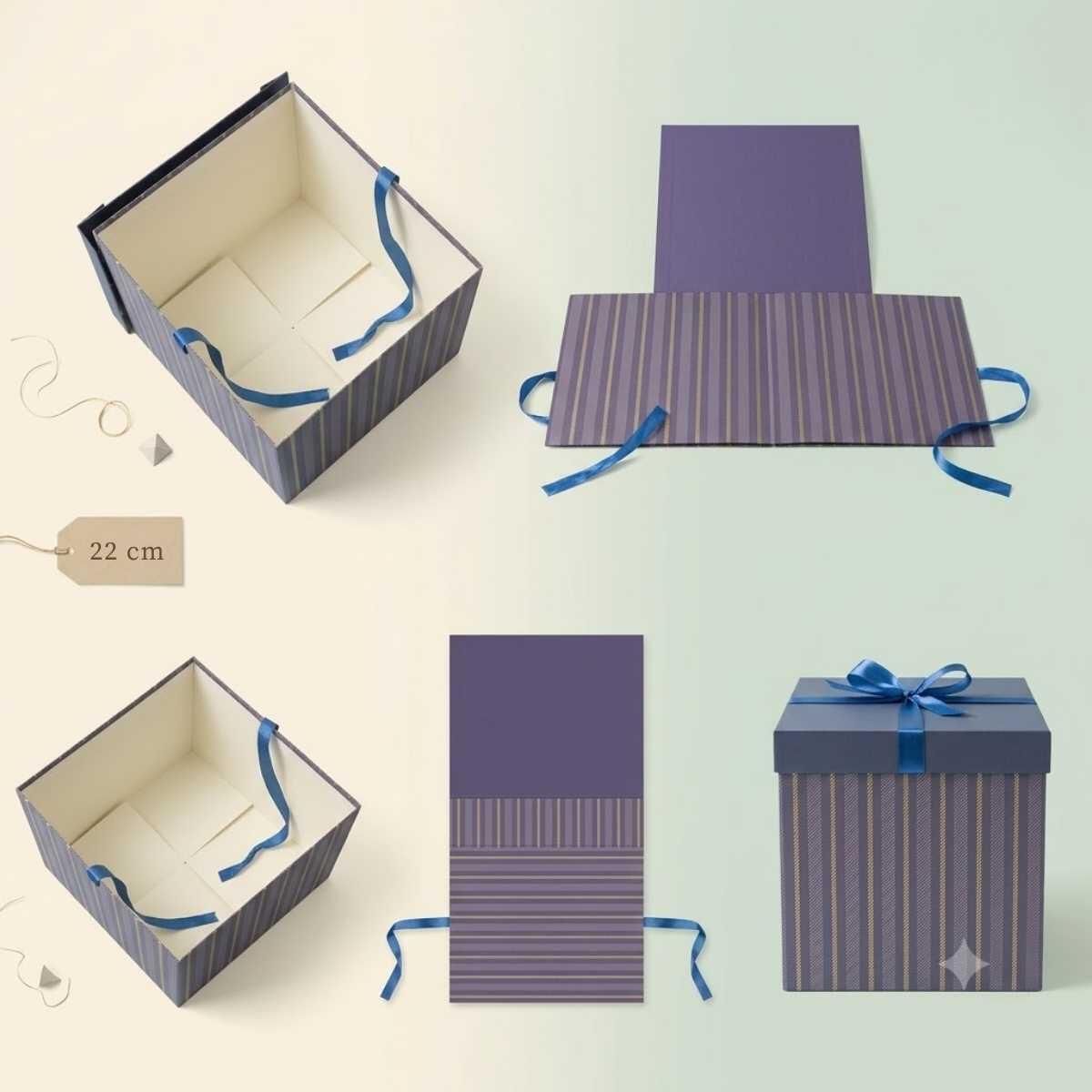 Caja de regalo Lineas 22x22cm