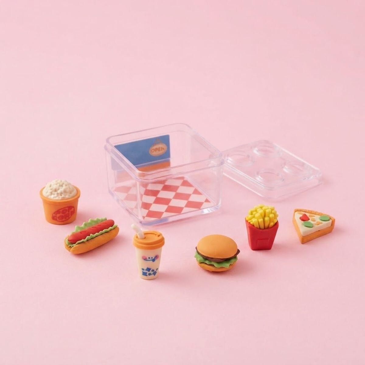 Goma Fast Food x 2 en caja transparente lego