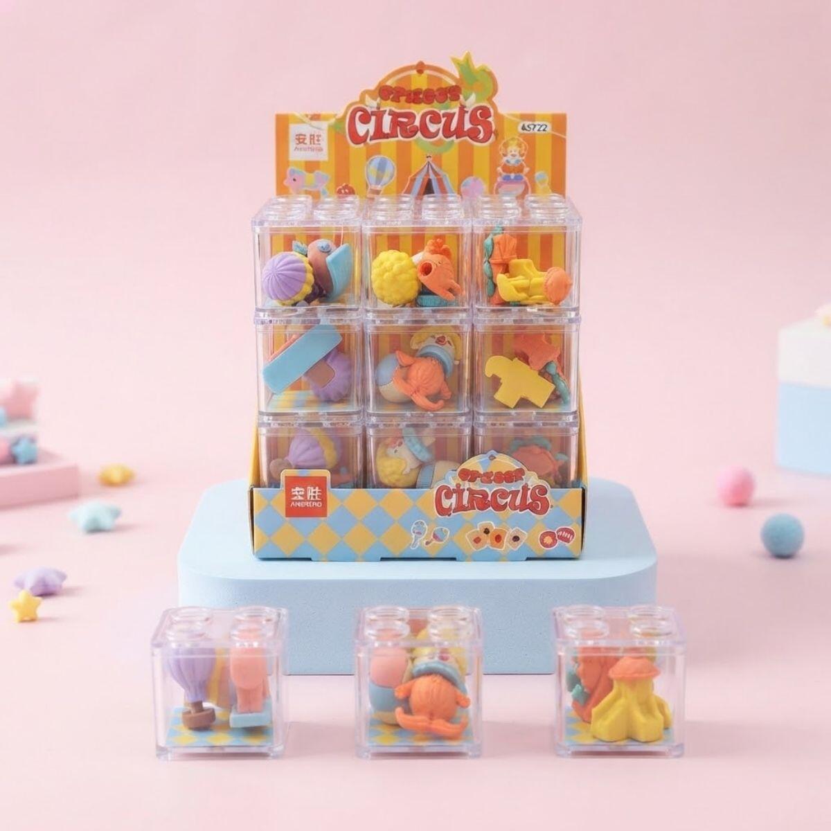 Goma Circo x 2 caja transparente lego