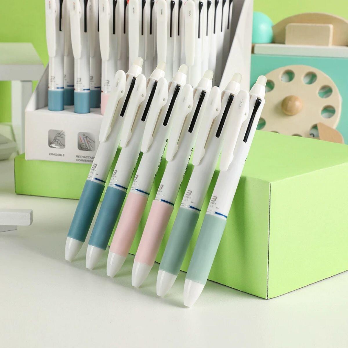 Boligrafo borrable cuerpo blanco multi x 3  - 0.5 mm