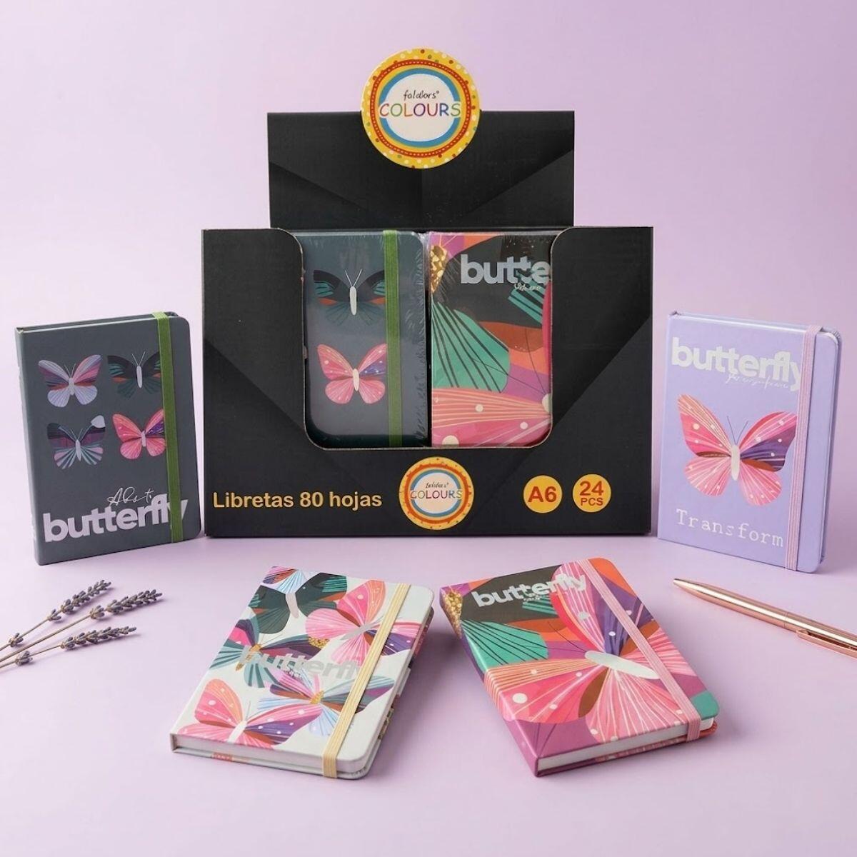 Libreta A5 Butterfly - 80 hojas rayads