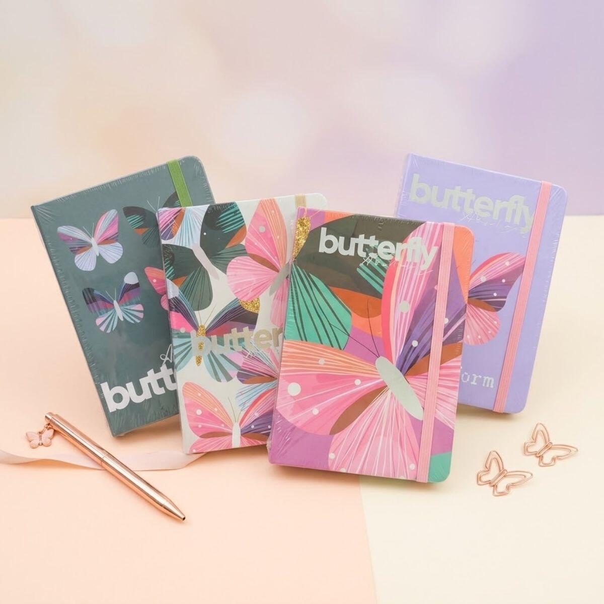 Libreta A6 Butterfly - 80 hojas rayadas