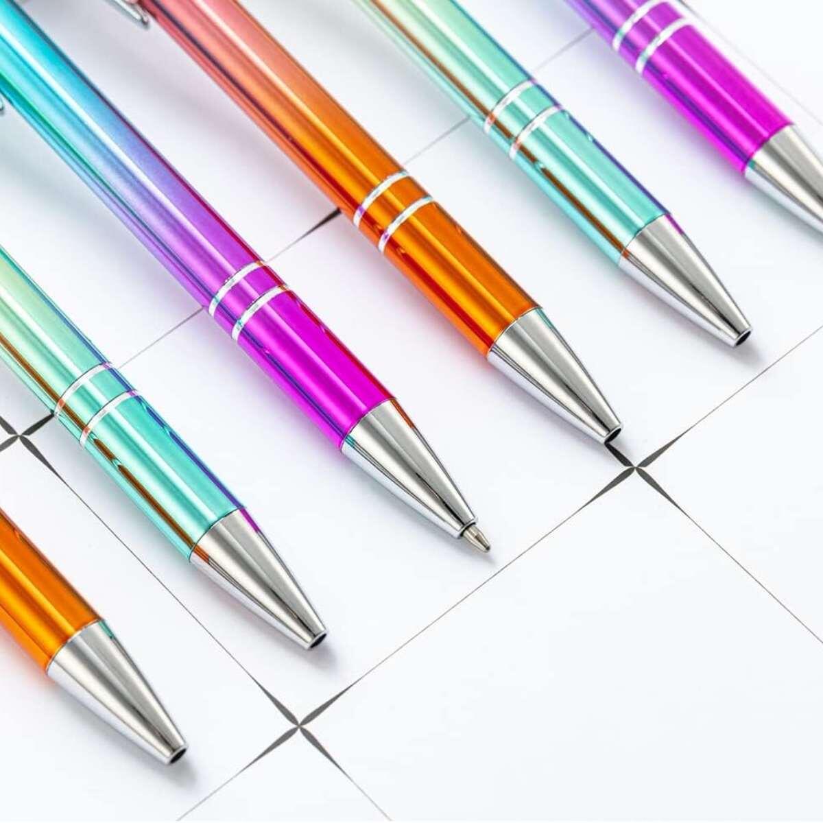 Boligrafo metal touch  colores tornasolados retractil c/clip