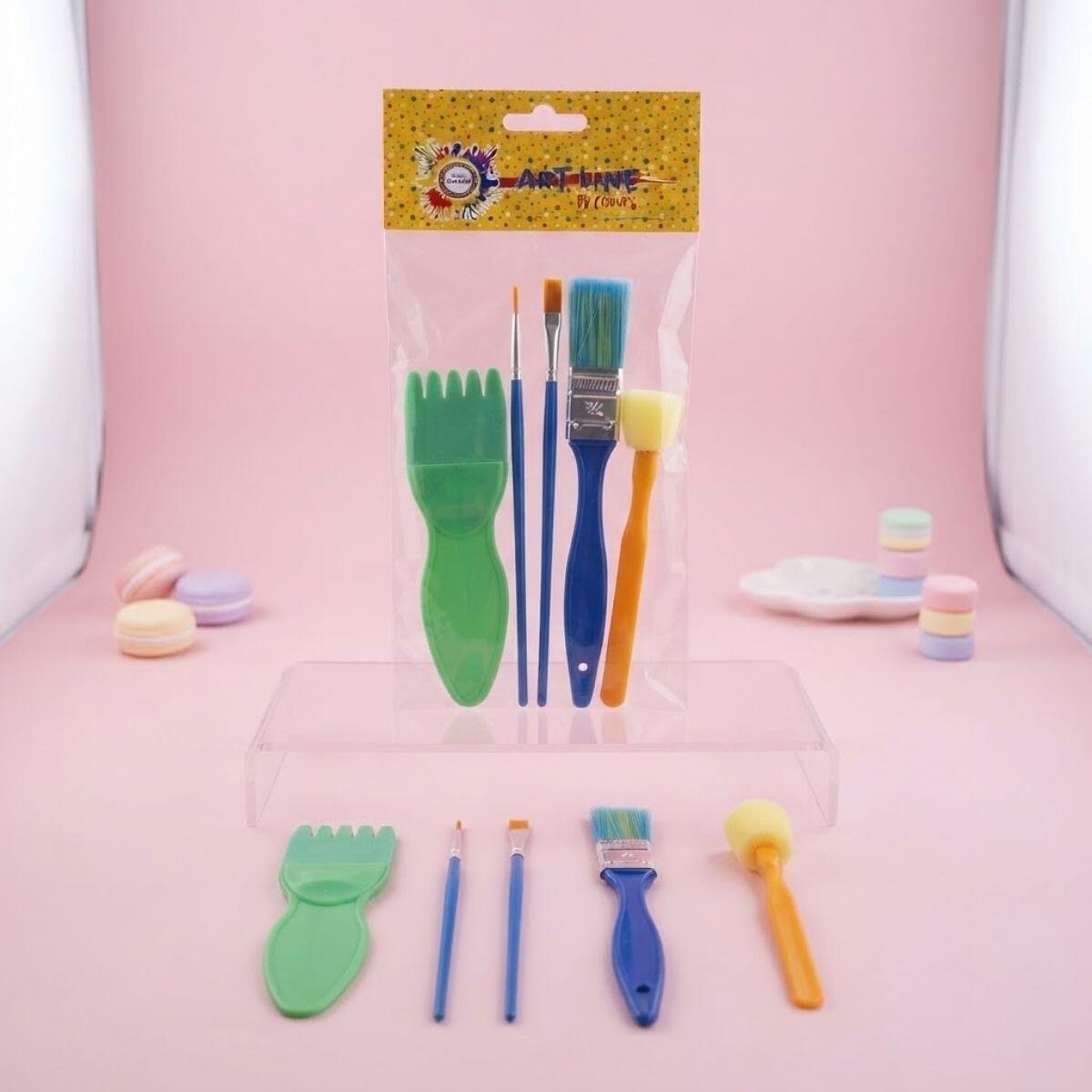 Set para pintar x 5 - 3 pinceles + 2 esponjas