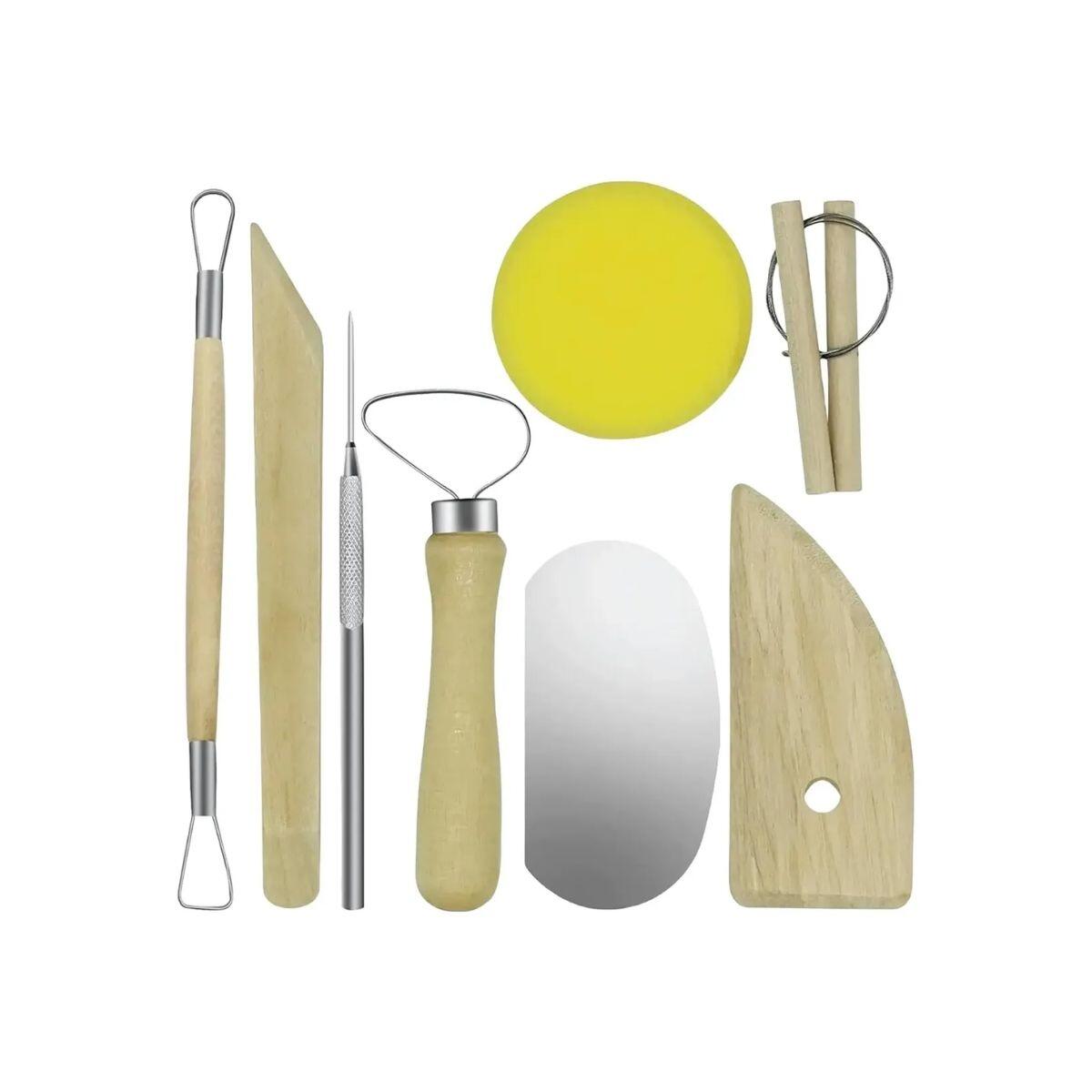 Utiles para ceramica x 8 de madera