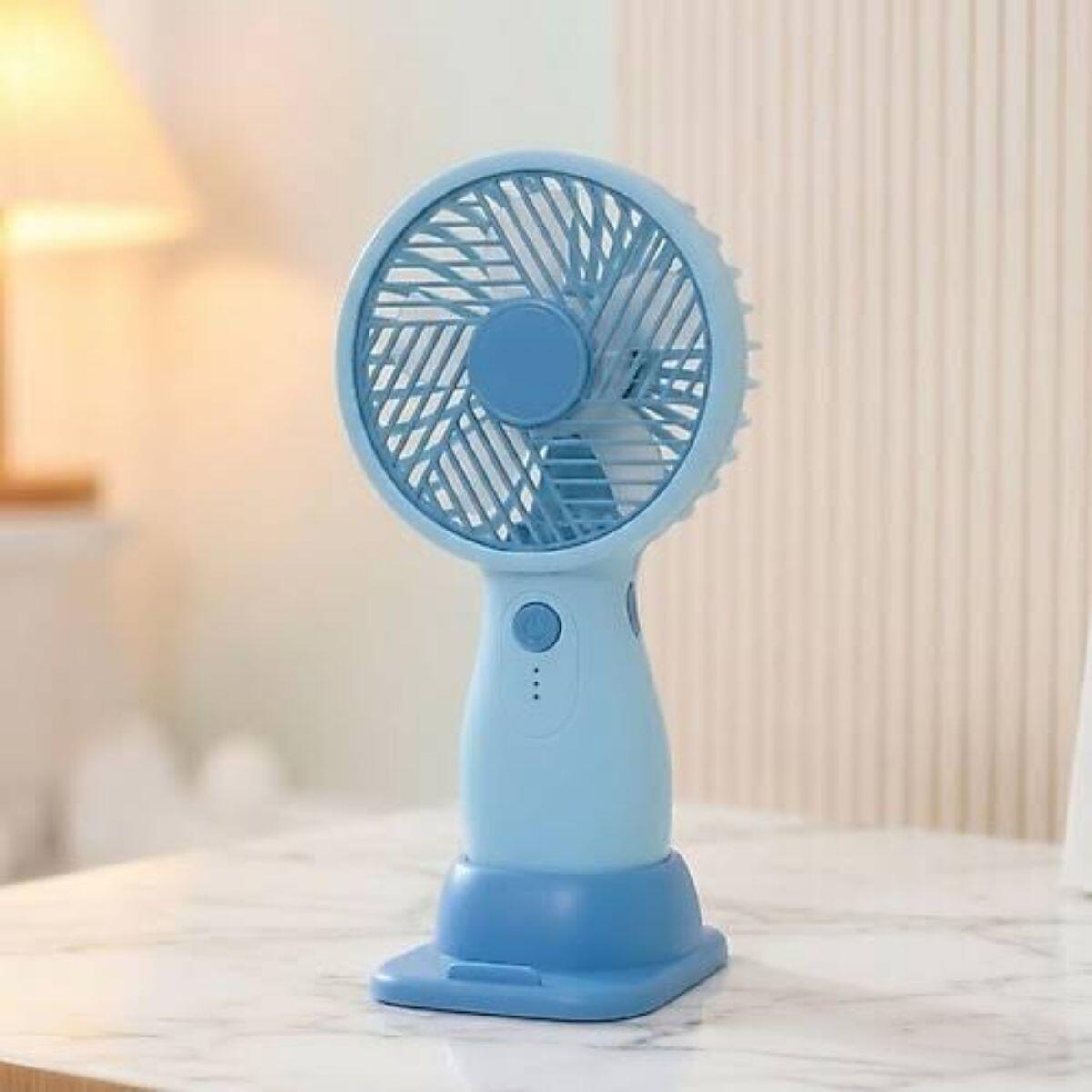 Ventilador Mini color pastel  3 velocidades + cable USB + base 