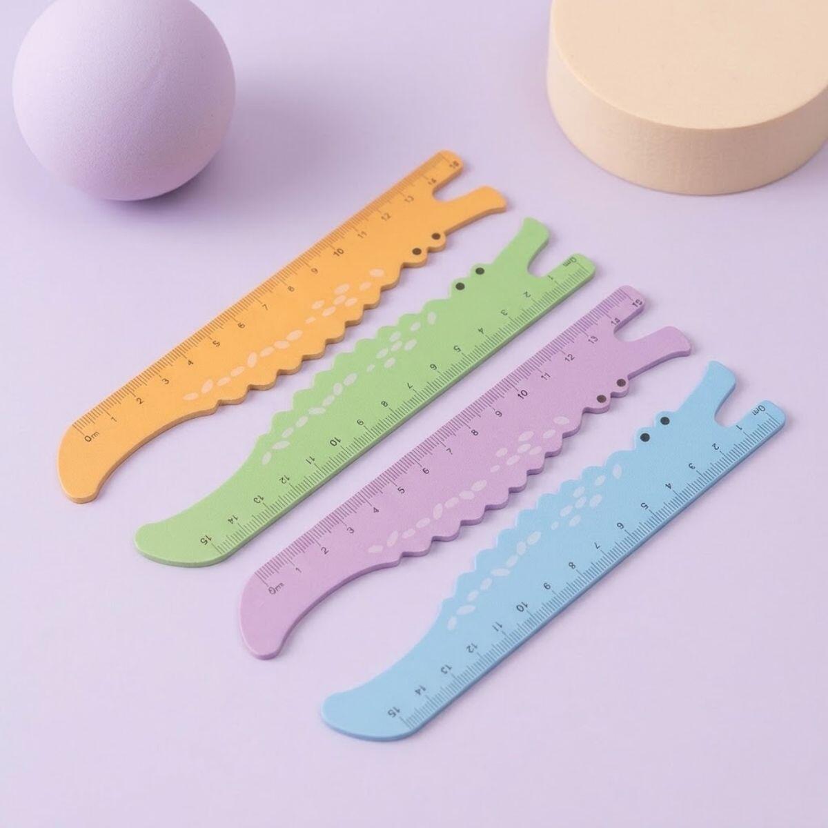 Regla Cocodrilo color pastel 15cm