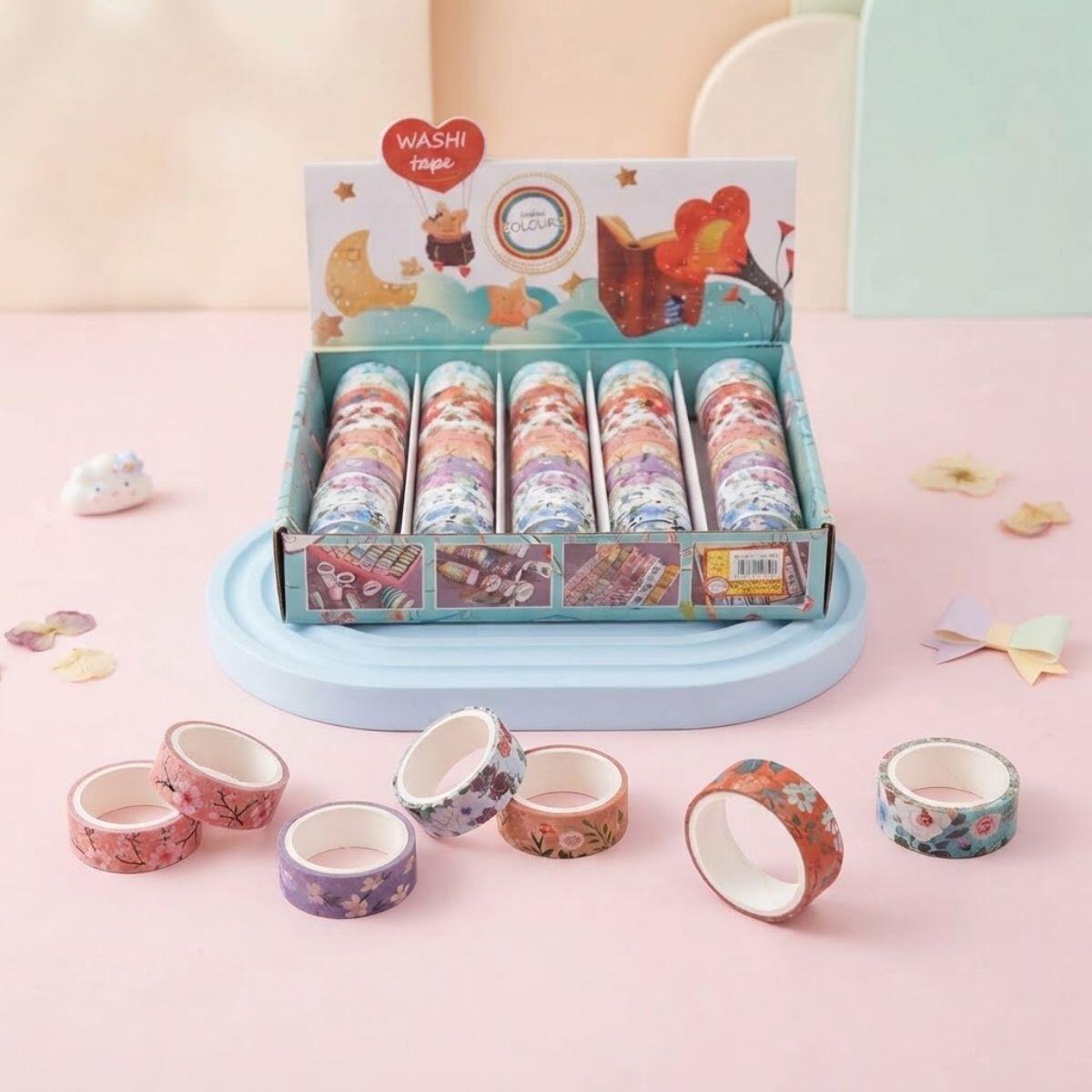 Cinta papel adhesiva decorativa x 60 rollos - Flores