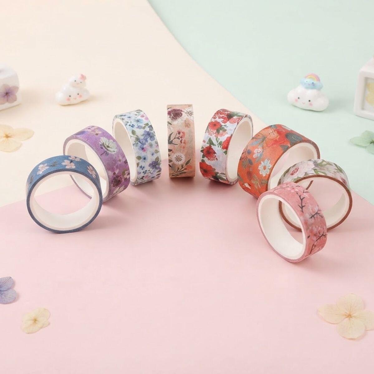 Cinta papel adhesiva decorativa x 60 rollos - Flores