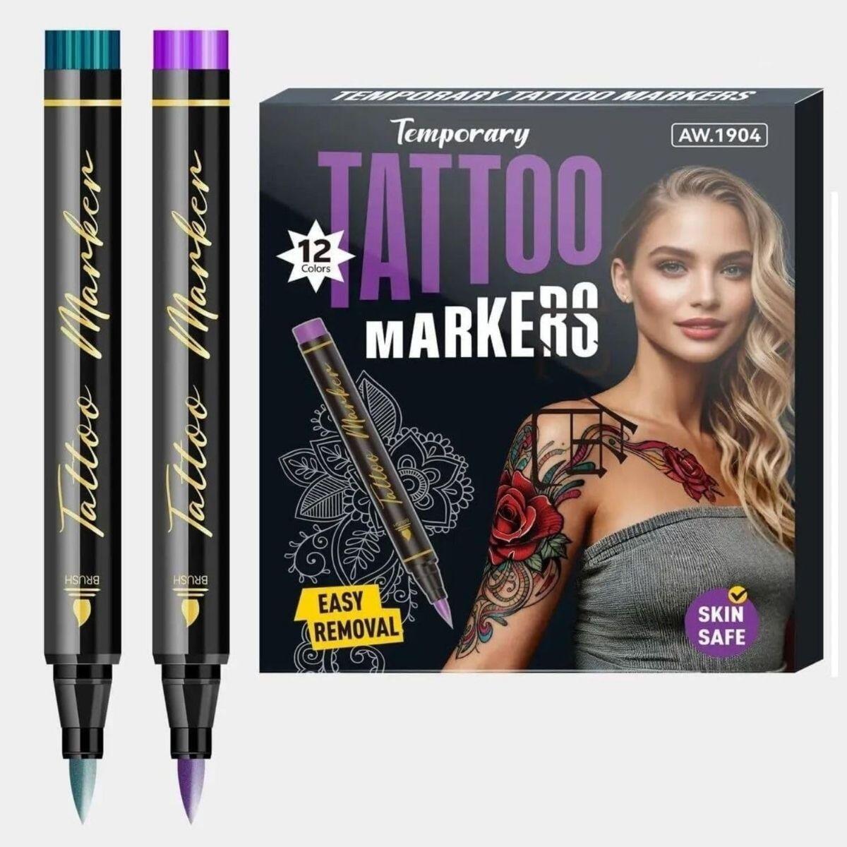 Marcador para Tattoo temporal x 12 colores