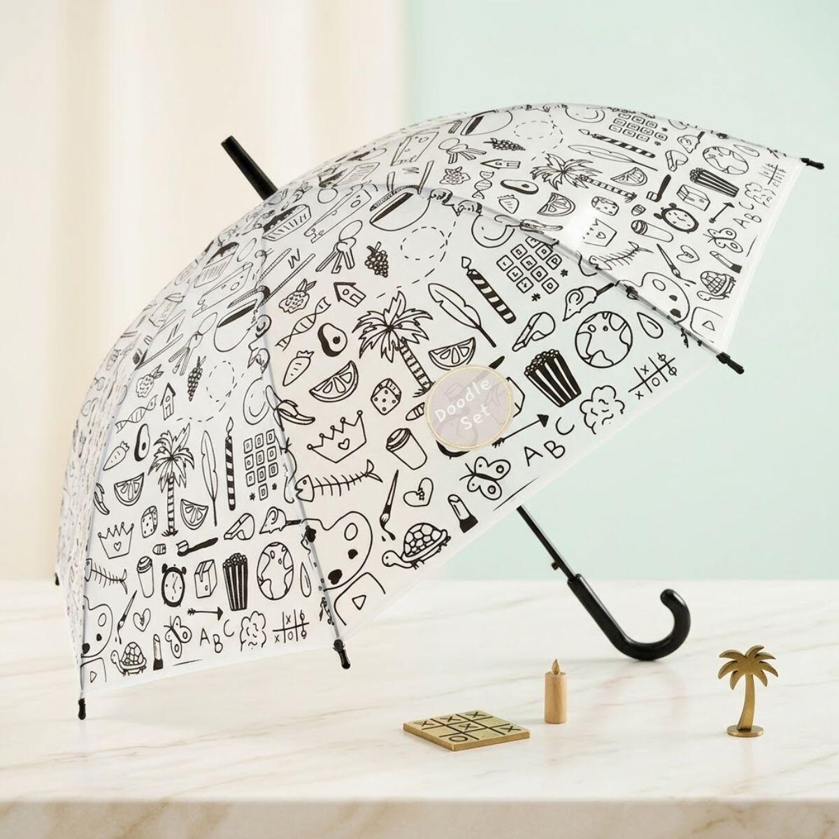 Paraguas transparente Doodle Art - 60 cm
