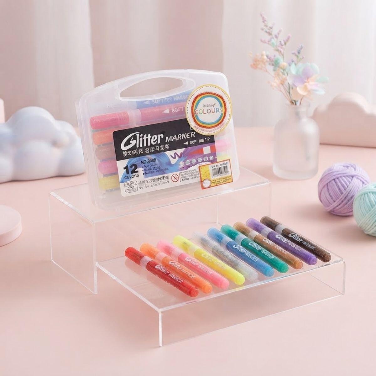 Marcador c/glitter - 12 unidades