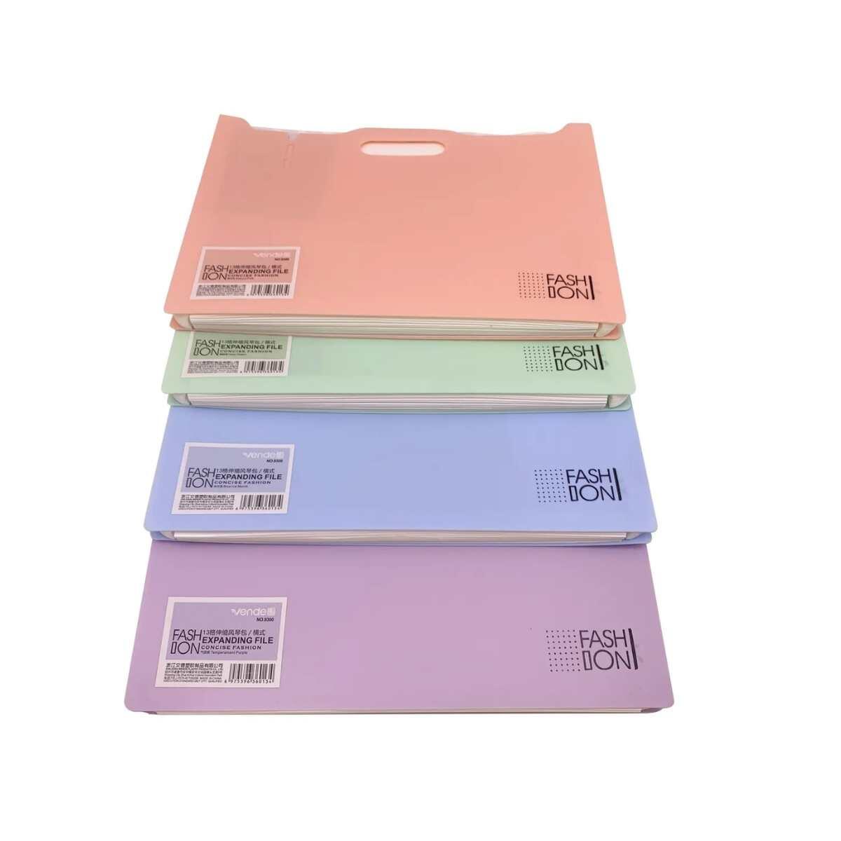 Carpeta archivo expandible A4 color pastel - 13 divisiones