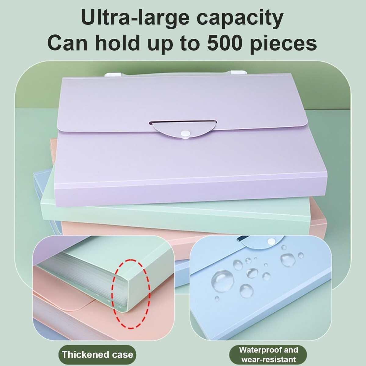 Carpeta Maletin expandible A4 c/asa y botón color pastel  - 13 divisiones