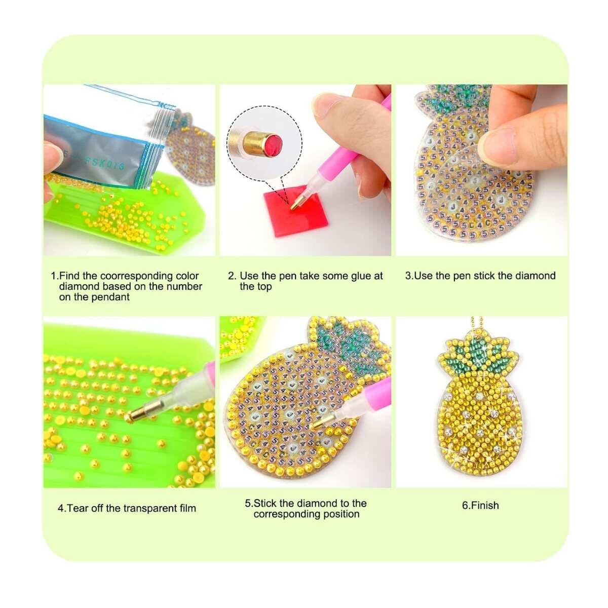 Pintura de diamante Llavero x 3