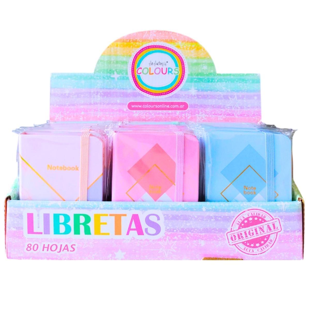 Libreta A7 Marmol Pastel 80 hojas Rayadas