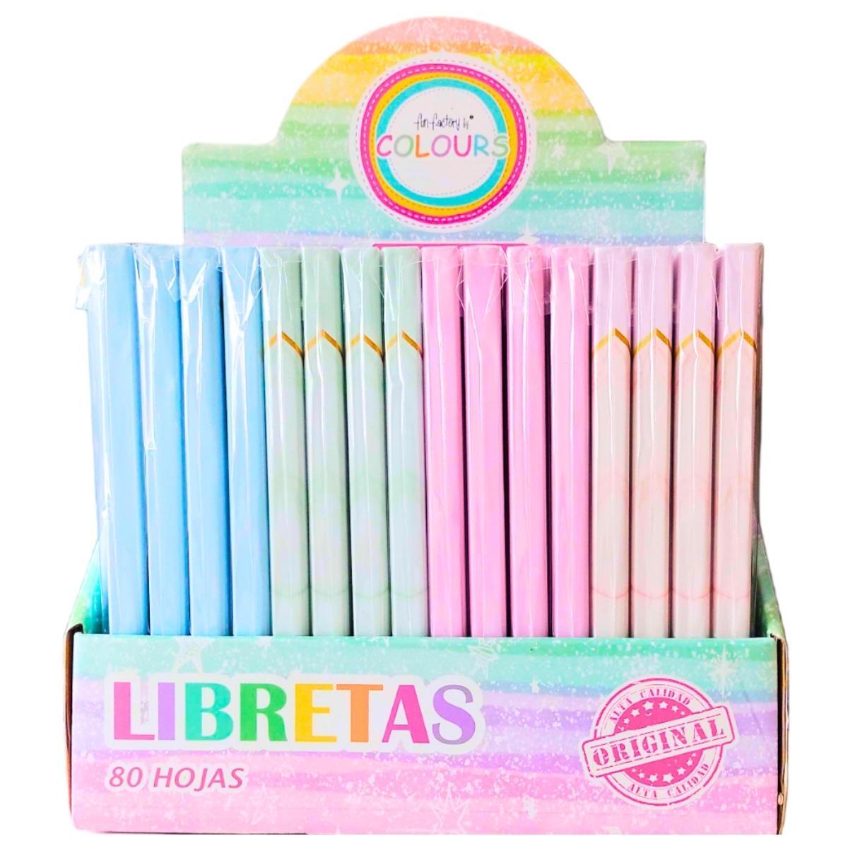 Libreta A5 Marmol Pastel 80 hojas Rayadas