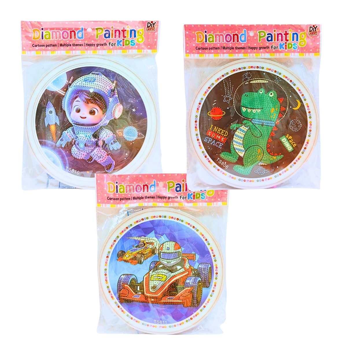 Pintura de diamante circular Dinos/Astronauta