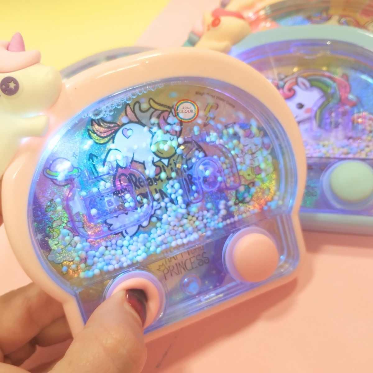 Juego de agua Unicornio c/mini aplique 2 botones y luz
