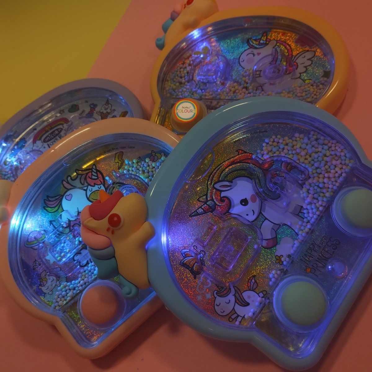 Juego de agua Unicornio c/mini aplique 2 botones y luz