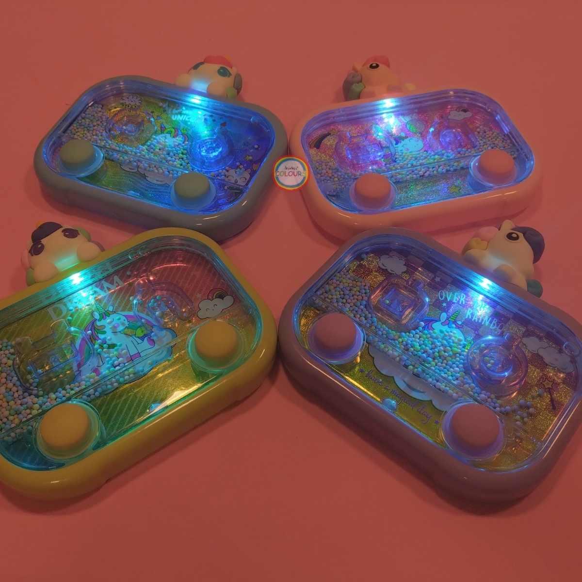 Juego de agua Unicornio c/mini aplique 2 botones y LUZ