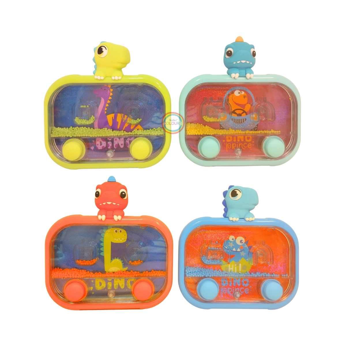 Juego de agua Dino c/mini aplique 2 botones y luz
