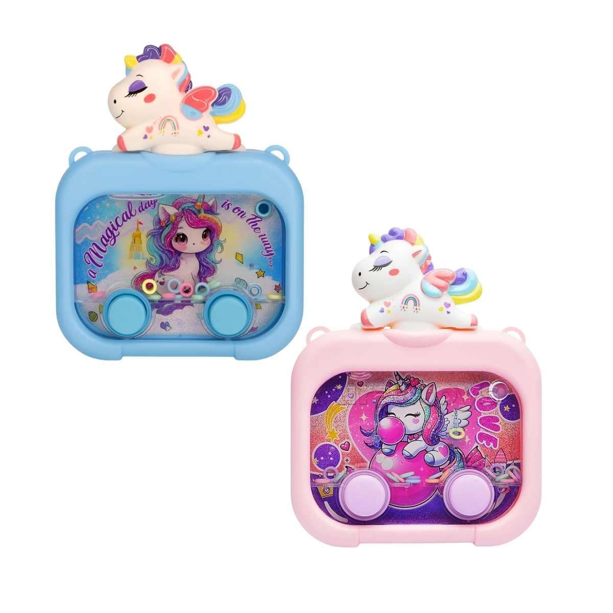 Juego de agua Unicornio c/mini aplique 2 botones y luz