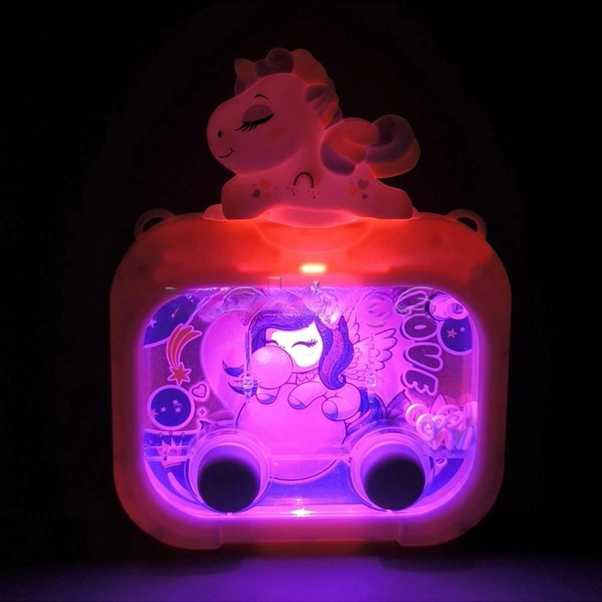 Juego de agua Unicornio c/mini aplique 2 botones y luz