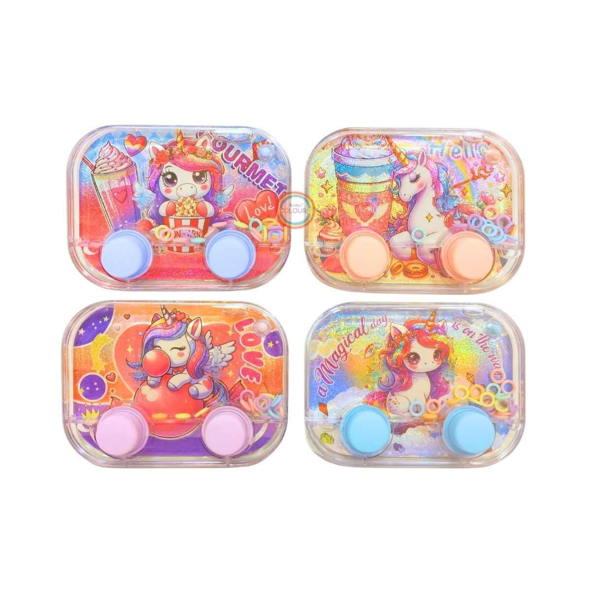 Juego de agua Unicornio c/mini aplique 2 botones