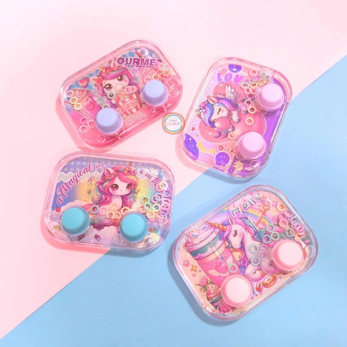 Juego de agua Unicornio c/mini aplique 2 botones