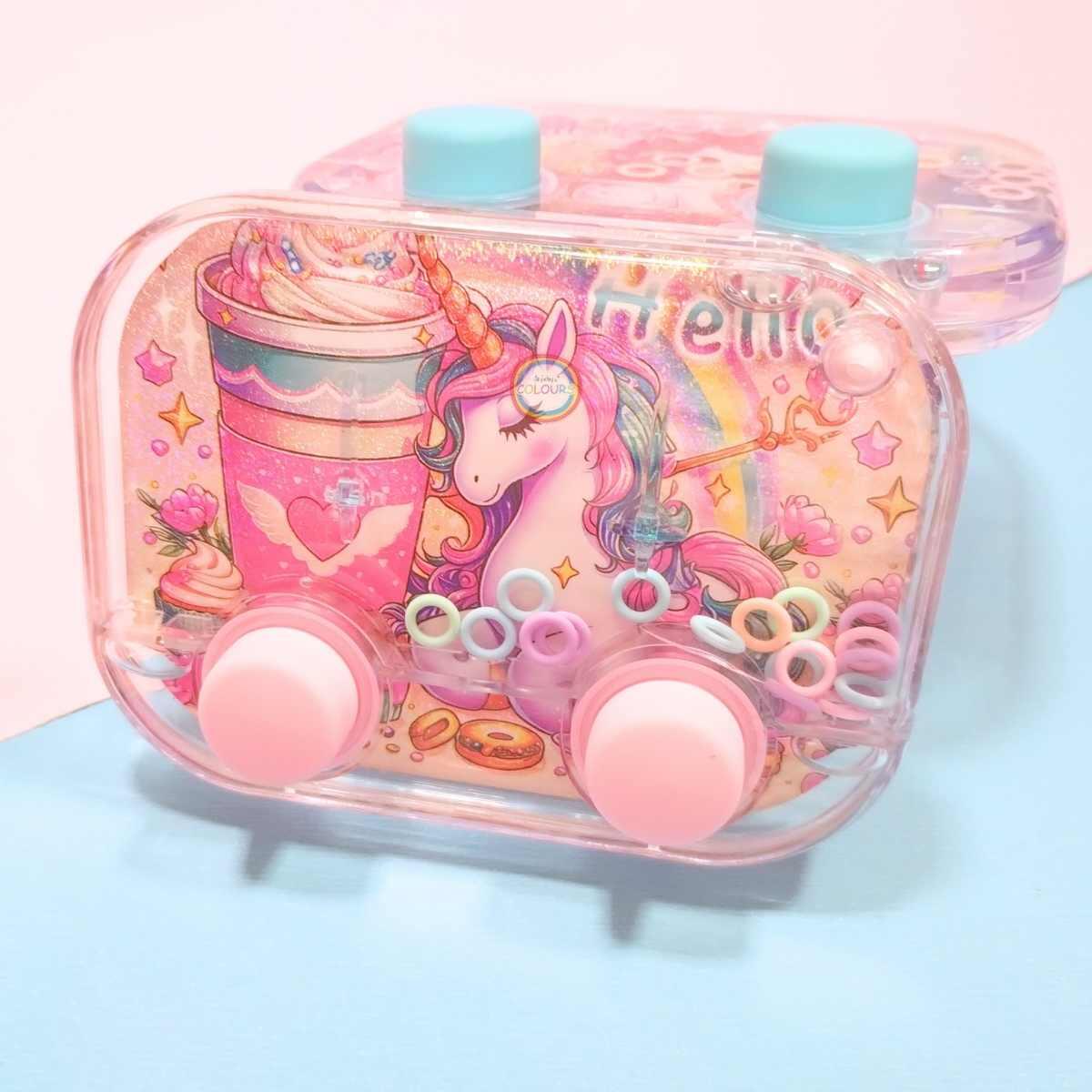 Juego de agua Unicornio c/mini aplique 2 botones