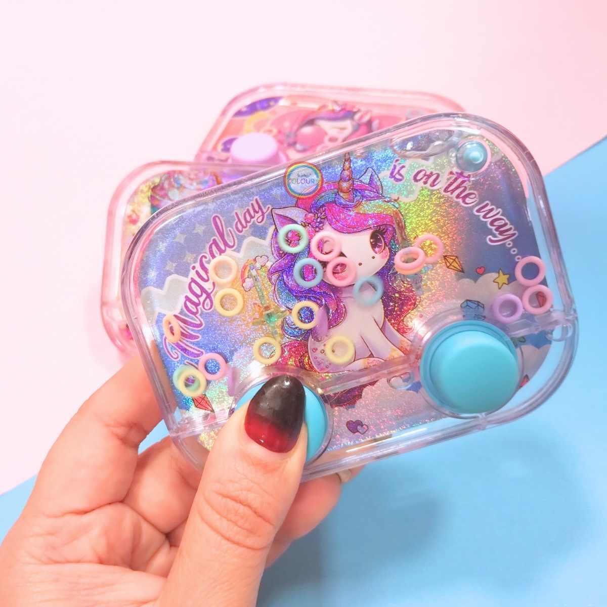 Juego de agua Unicornio c/mini aplique 2 botones