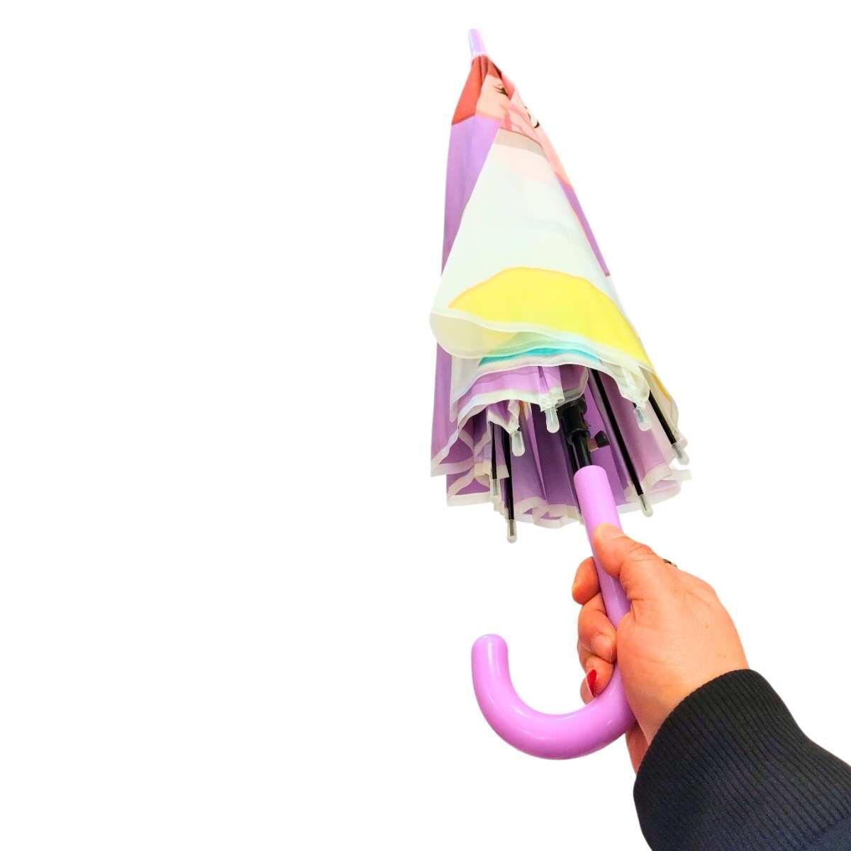 Paraguas c/nena feliz semiautomatico - 55 cm